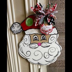 Santa glittery fun door hanger sign